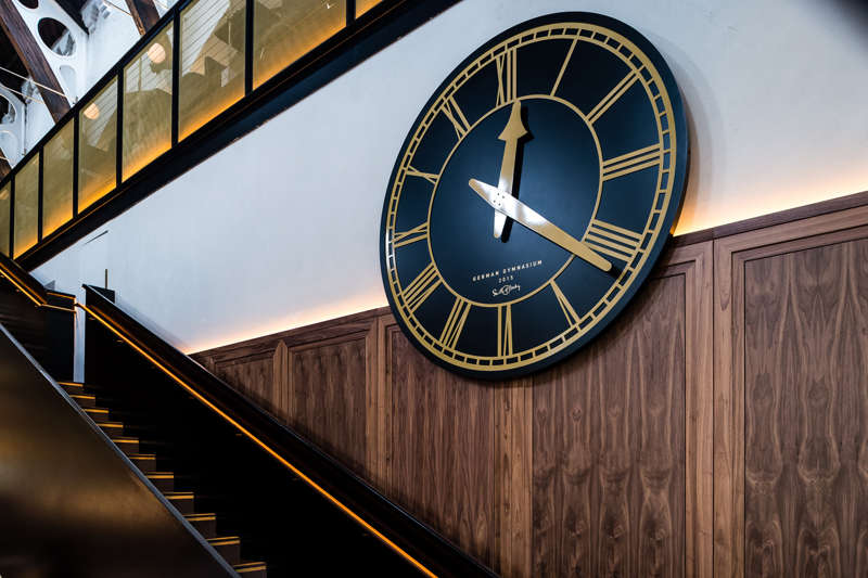 Interior clock at the German Gymnasium Restaurant, London N1C 4TB