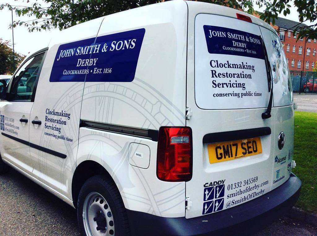 John Smith & Sons Clockmaker van with new logo and signage